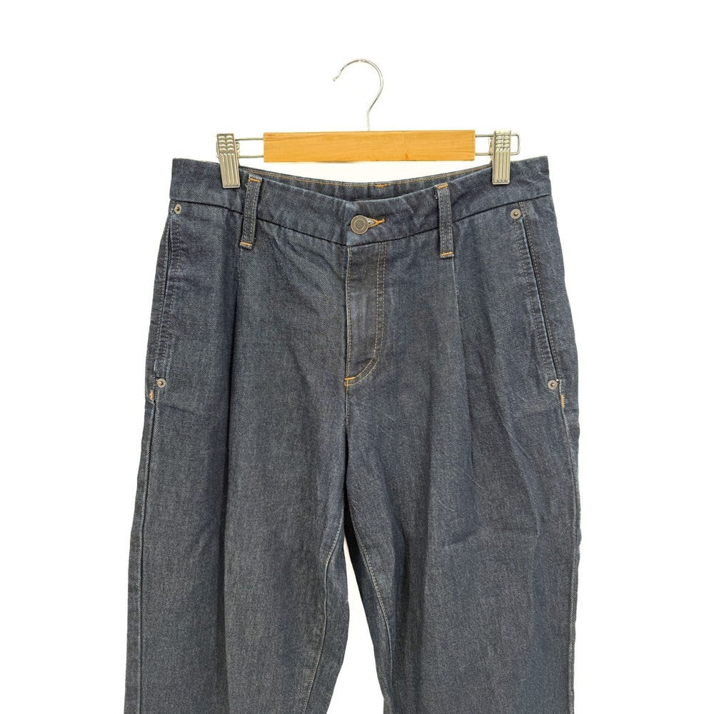Banana Republic Jeans Women 27/4 Petite Dark Wash Mid-Rise Straight Pleated 0062 - Picture 4 of 9
